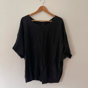 Quince Dark Charcoal Dolman Cotton Cashmere Sweater